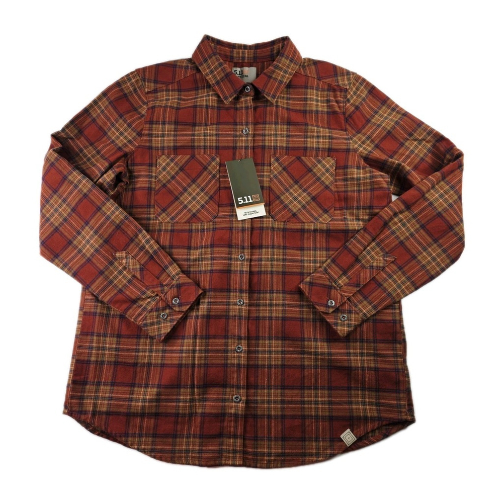 5.11 Tactical Flannel Shirt Ruth Long Sleeve Red Button Up Women's Size Large